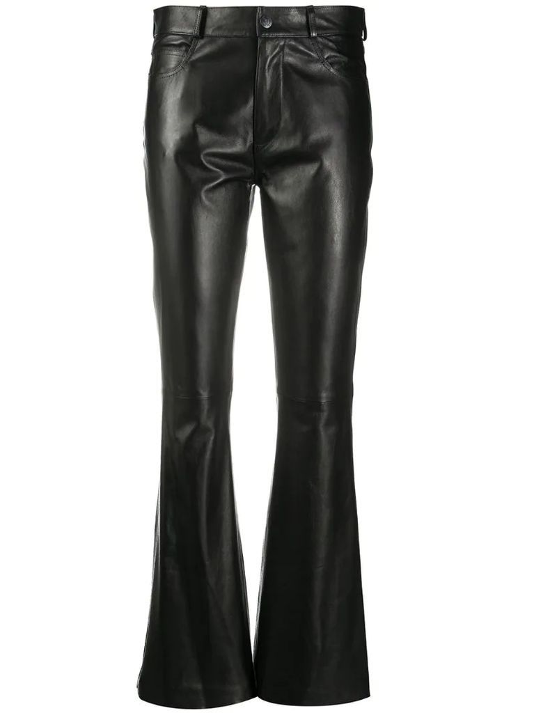 Zea bootcut leather trousers