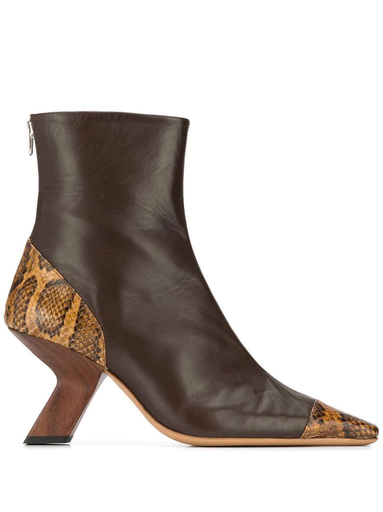 Marley snakeskin-panel ankle boots