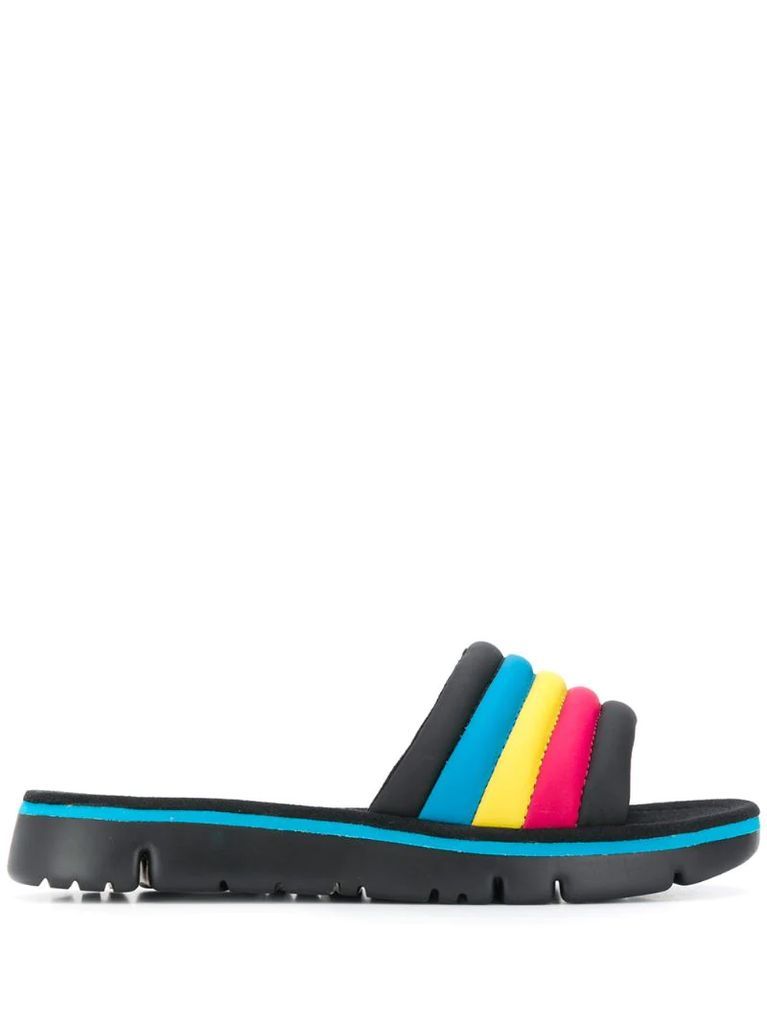 rainbow strap sandals