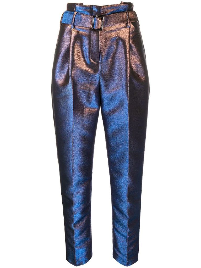iridescent tapered pants