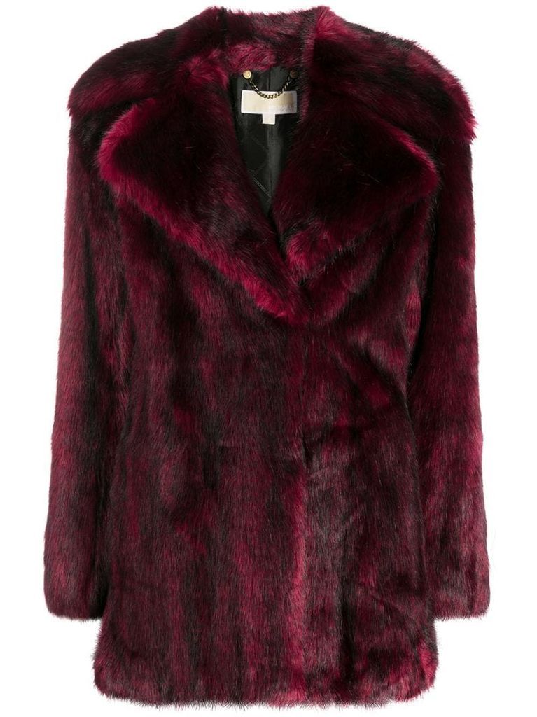 faux-fur mid-length coat