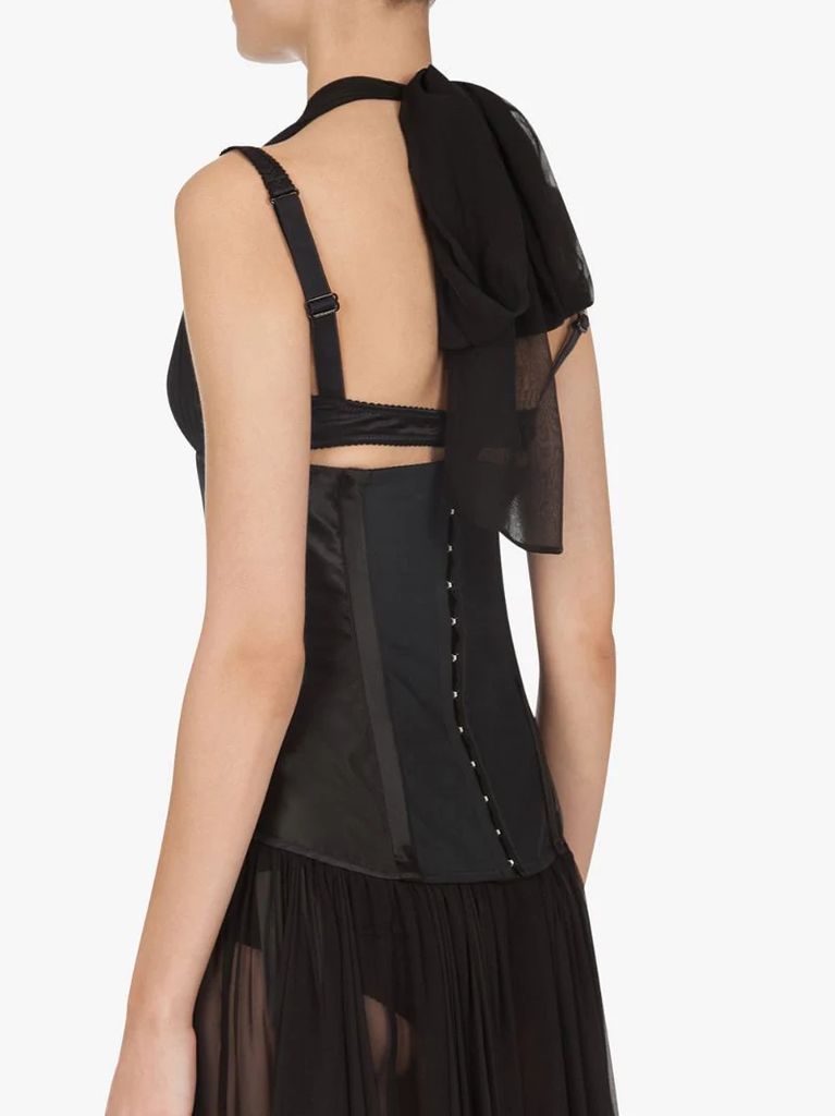 corset chiffon dress