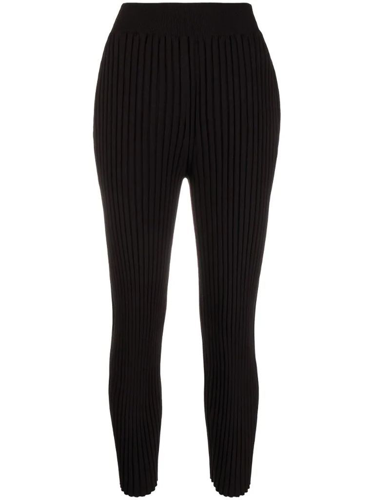 ribbed knitted trousers