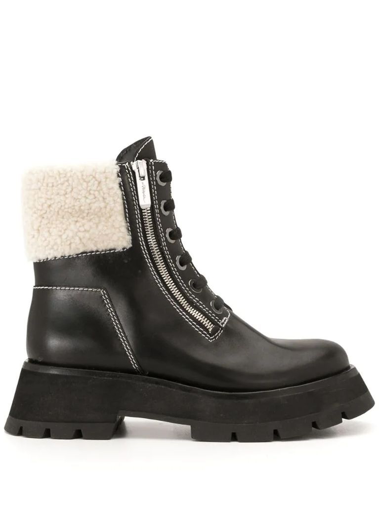 Kate shearling-trimmed ankle boots