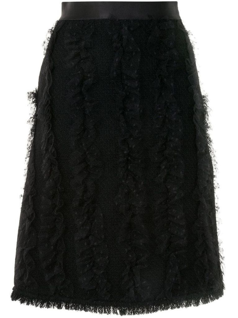 mesh ruffled skirt