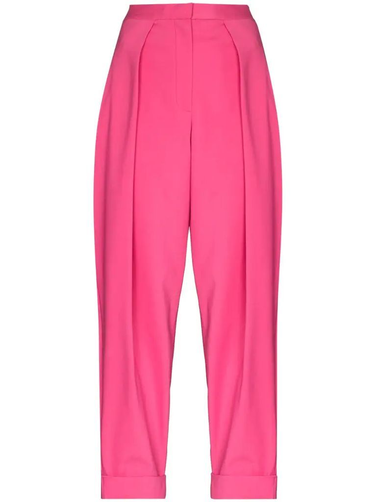 Peggy high-rise pleated trousers