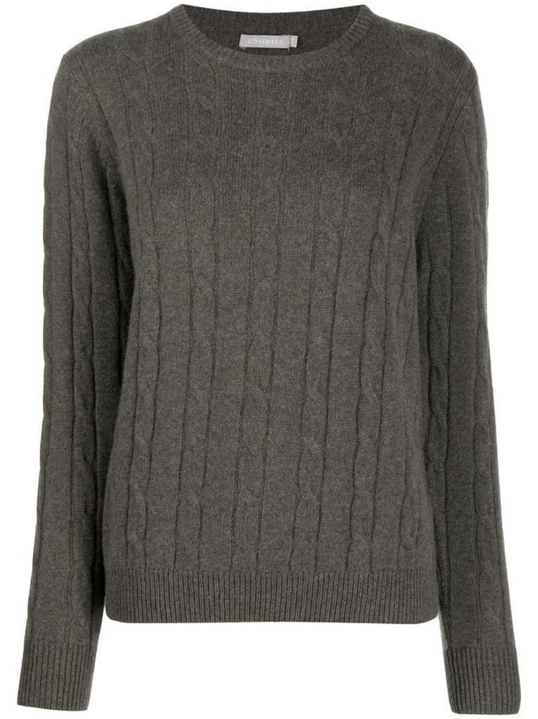 cable knit cashmere-wool jumper