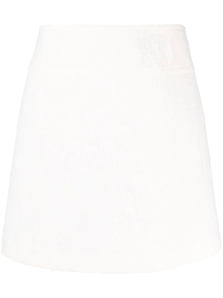crease-effect A-line skirt