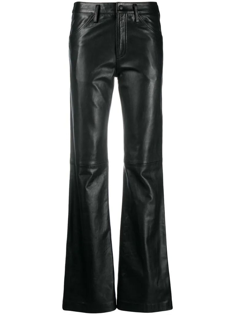 matte flared trousers
