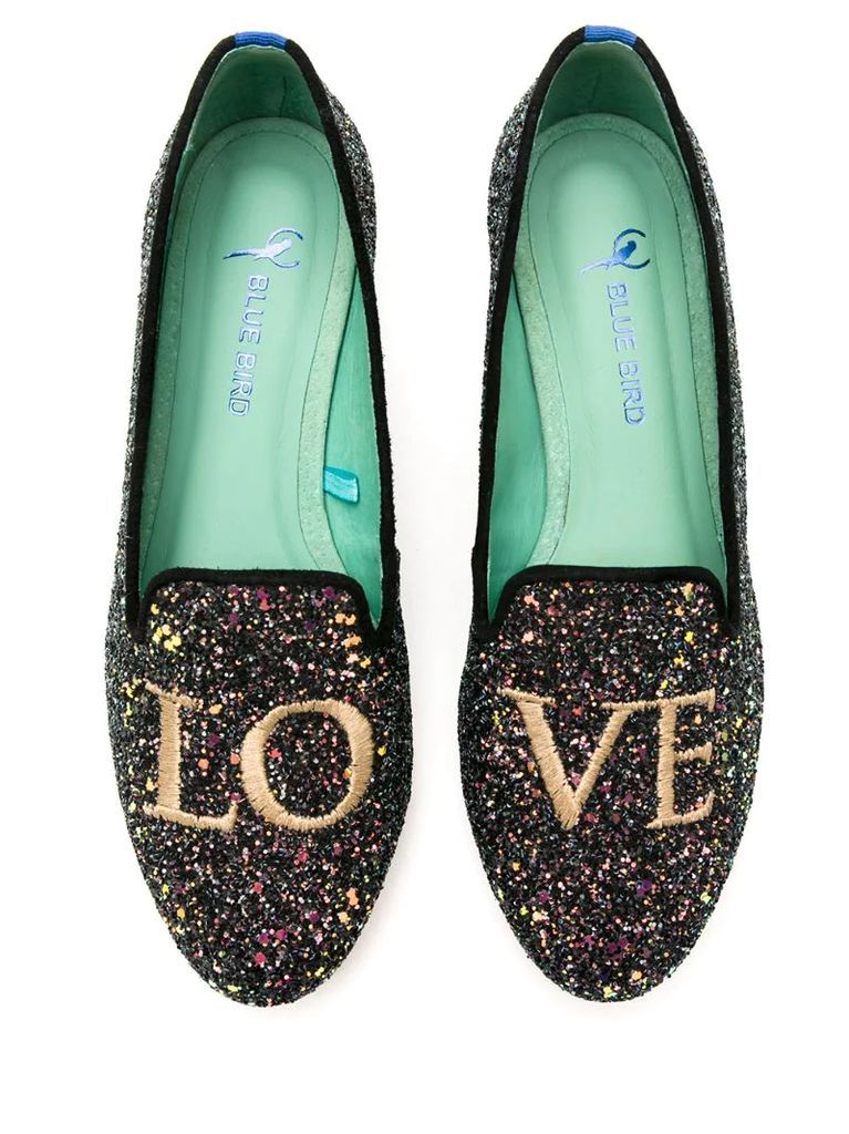 Love glitter loafers