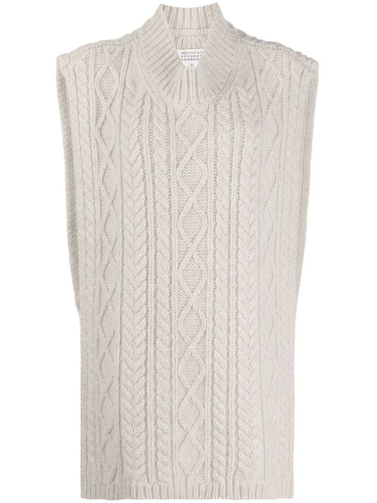 high-low hem knitted vest