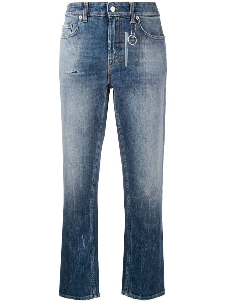 cropped slim-fit jeans