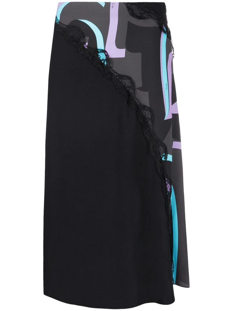 x Koché side slit panelled skirt