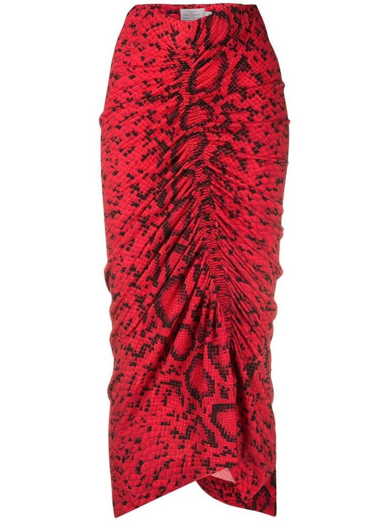 Yadinna snakeskin print skirt