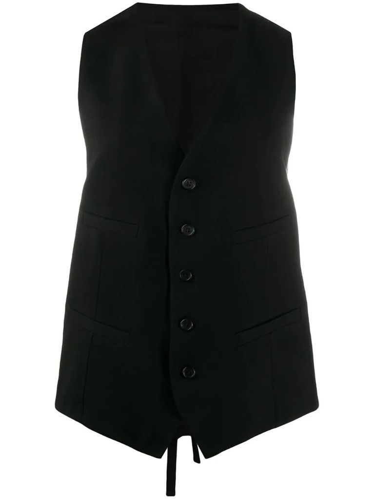 fitted button vest