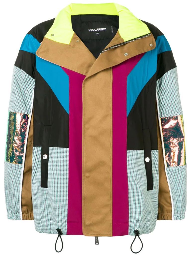 colour-block panelled jacket
