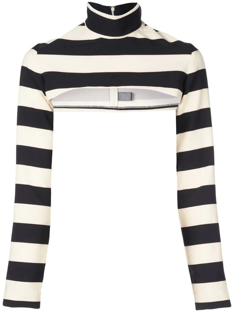 cropped striped jumper