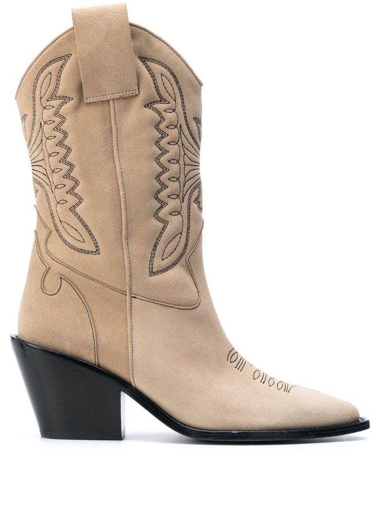 western-style high-ankle boots