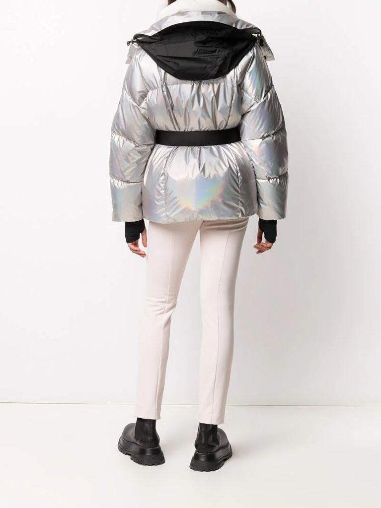 metallic-effect padded jacket