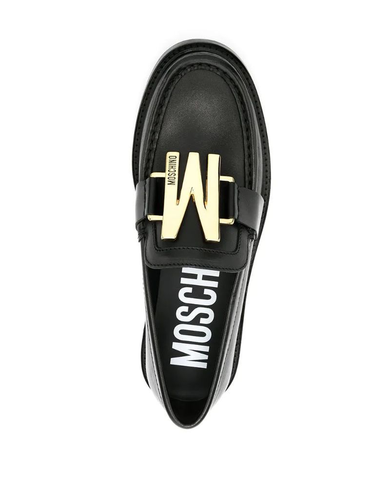M plaque loafers