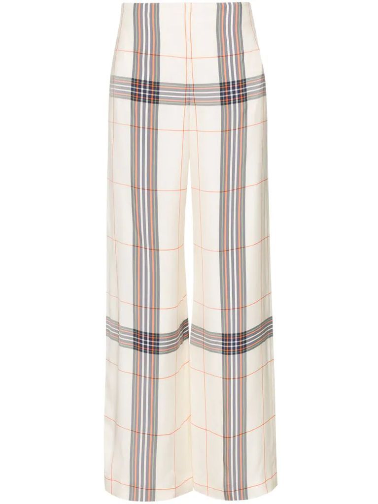 Tayport wide leg checked trousers