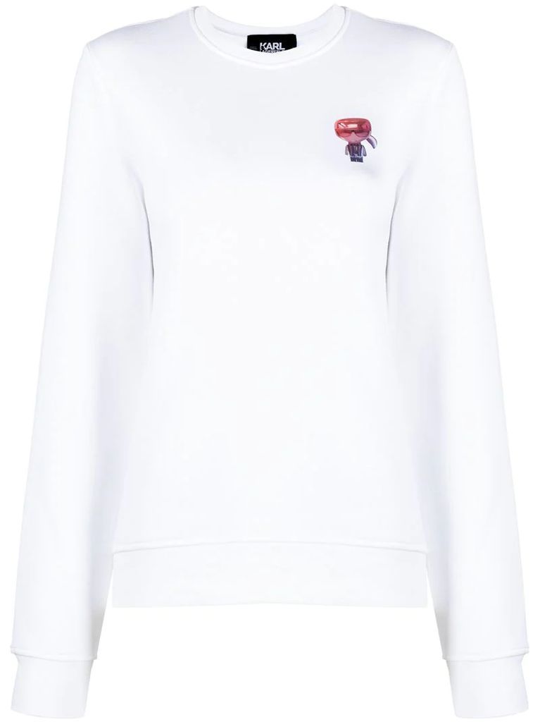 logo-print round neck sweatshirt