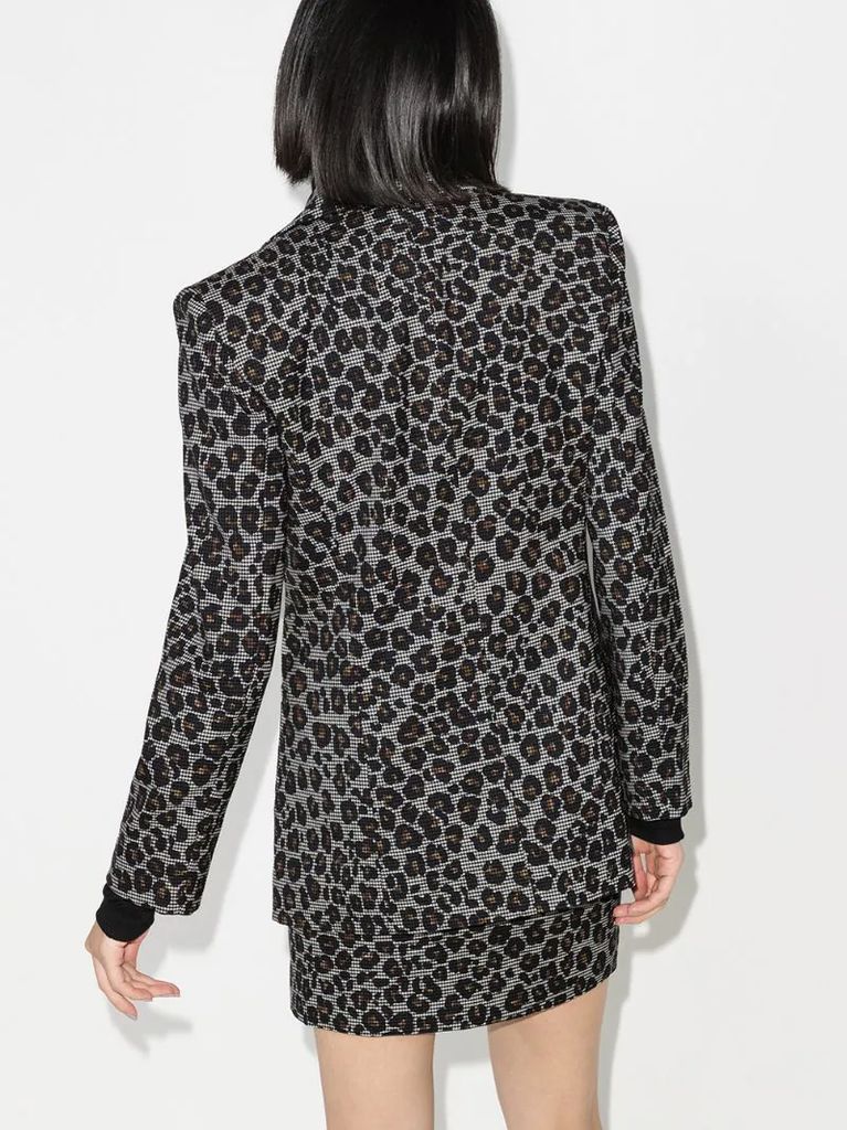 dogtooth leopard print blazer