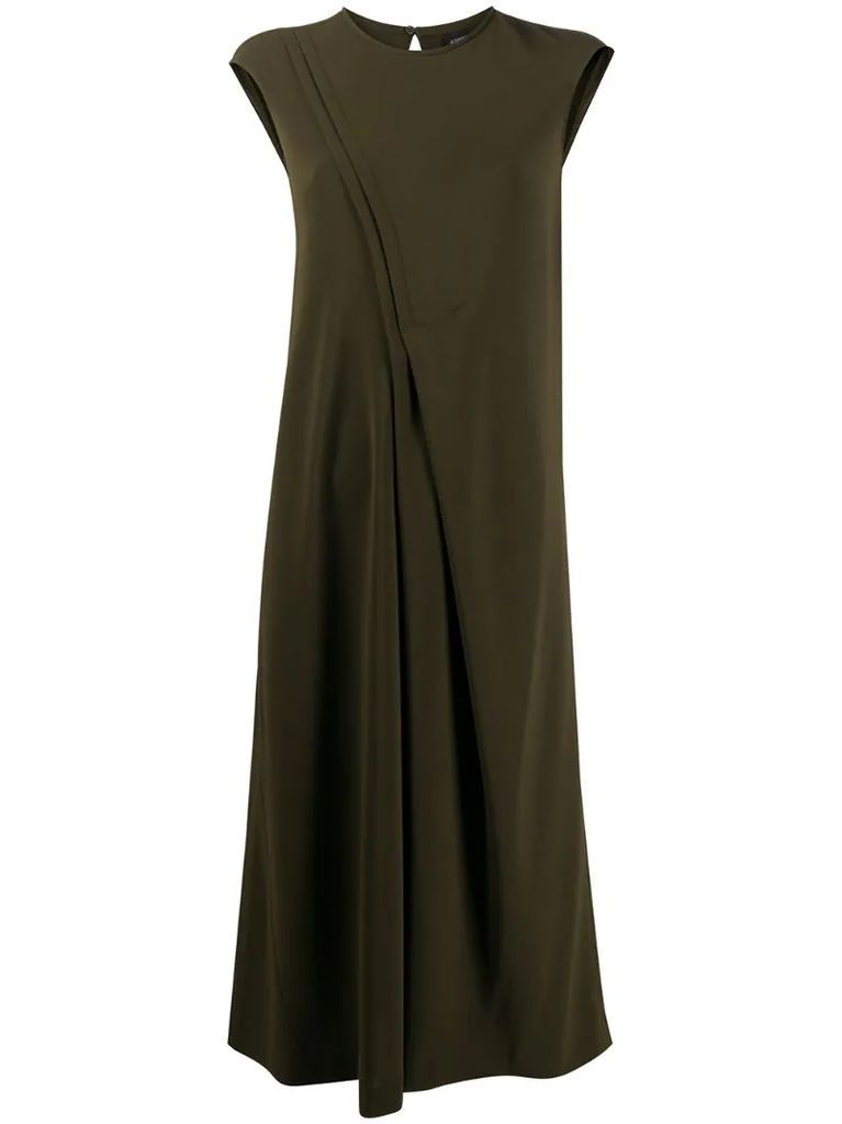 draped-detail midi dress