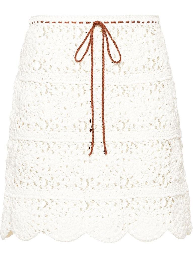 crochet-knit skirt