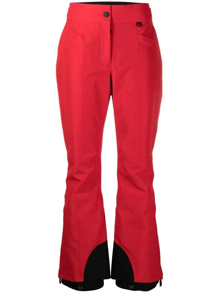 wide-leg two-tone trousers