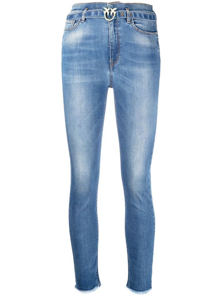 high-waisted skinny jeans