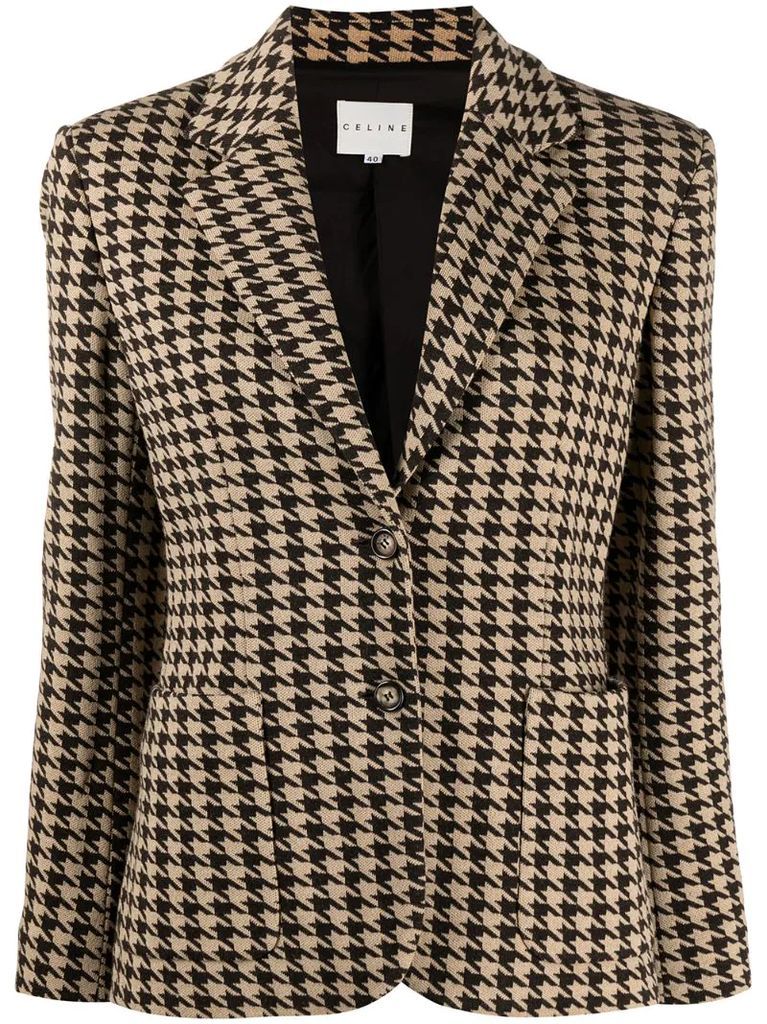 pre-owned houndstooth pattern blazer