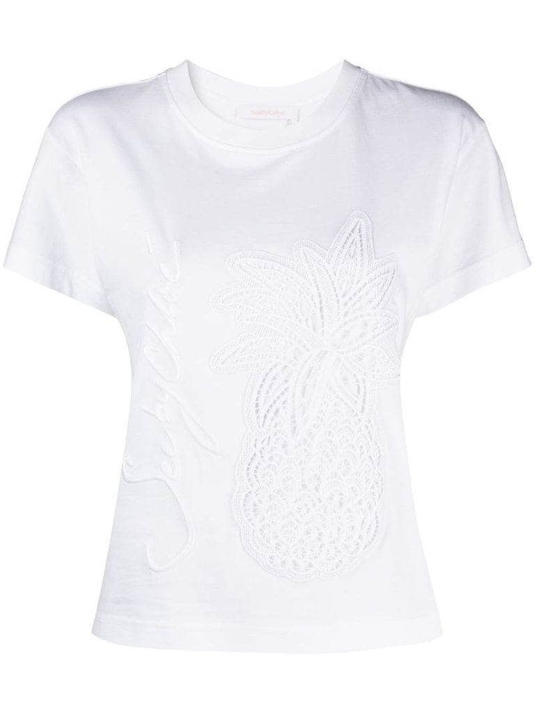 embroidered short-sleeved T-shirt