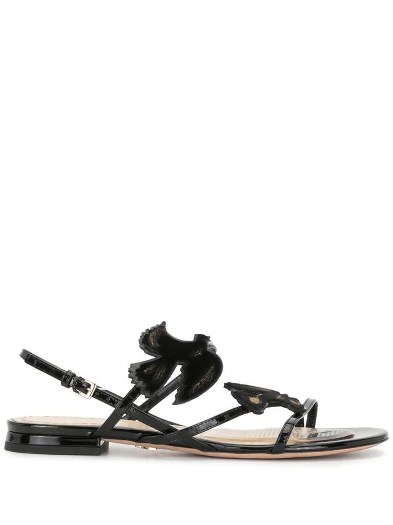 pre-owned bird motif sandals