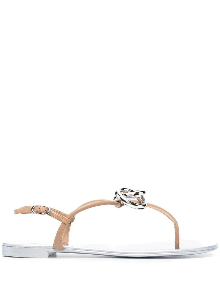 linked-ring flat sandals