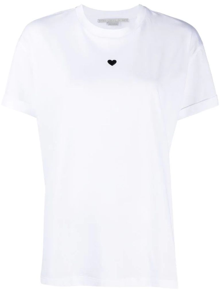 heart print short-sleeve T-shirt