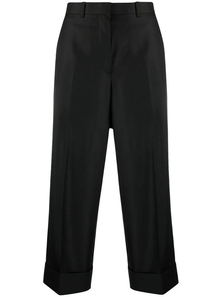 cropped straight trousers