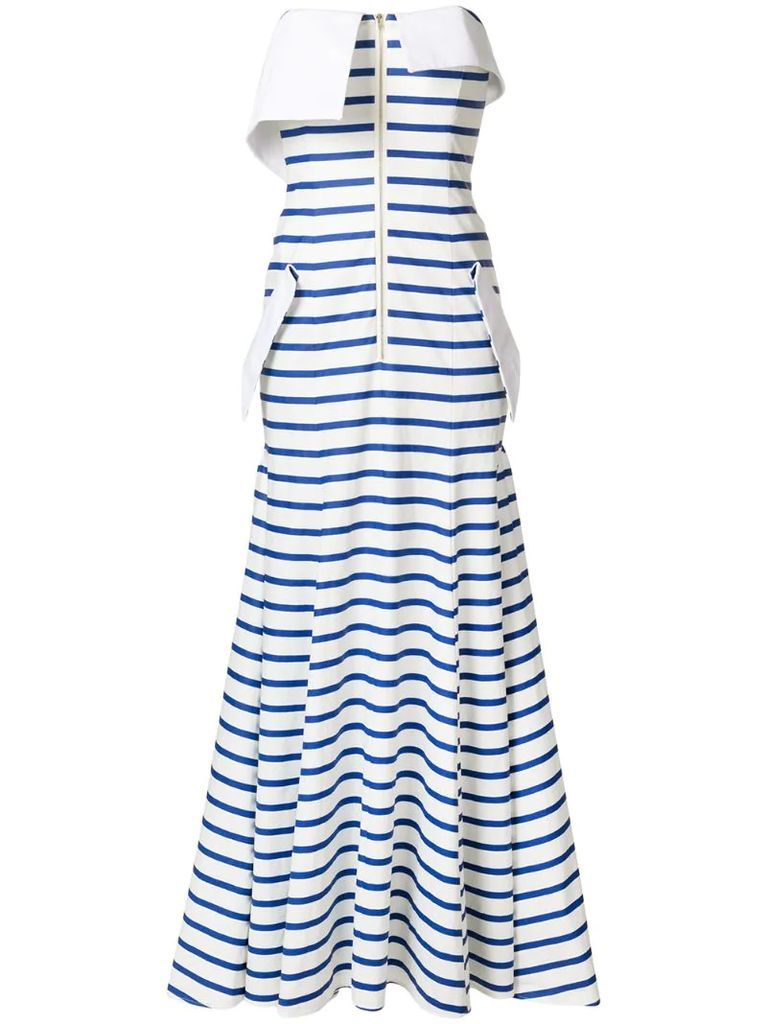 striped jersey bandeau gown