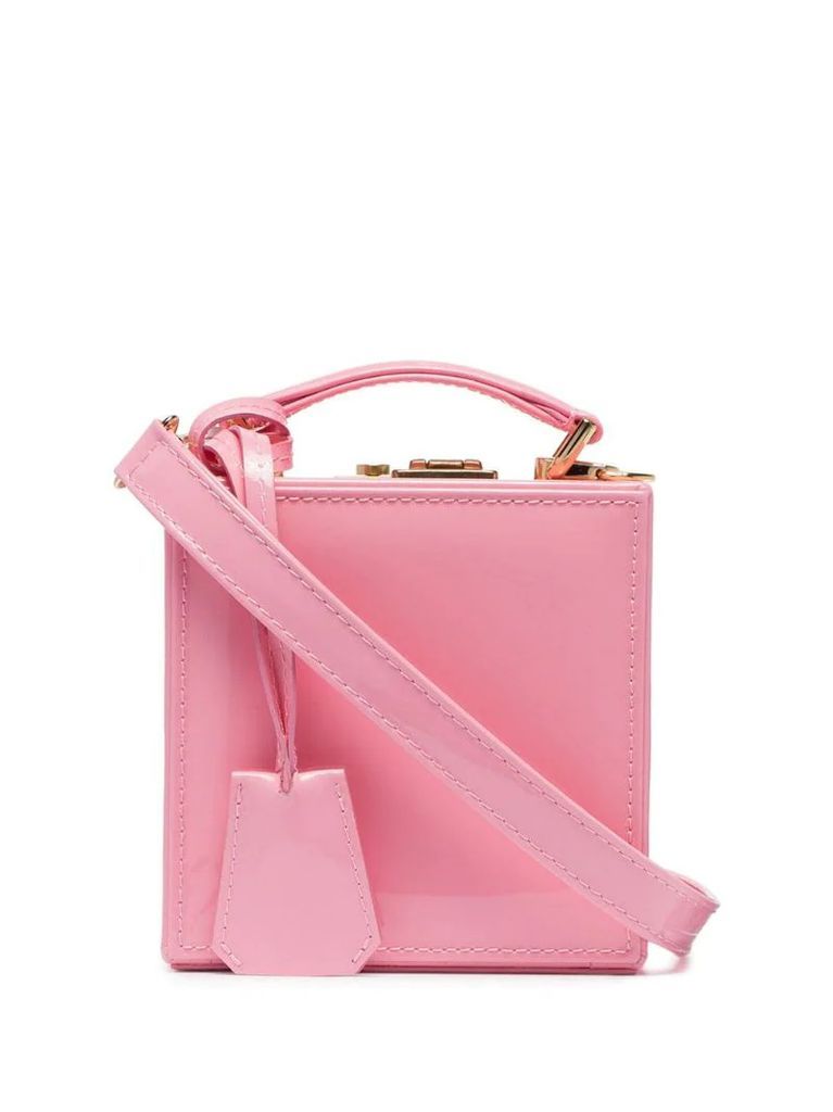 pink patent leather box bag