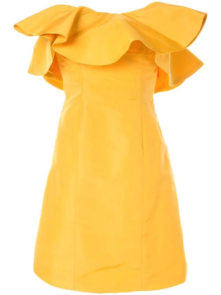amarillo ruffle mini dress