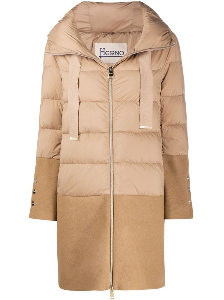 panelled padded coat