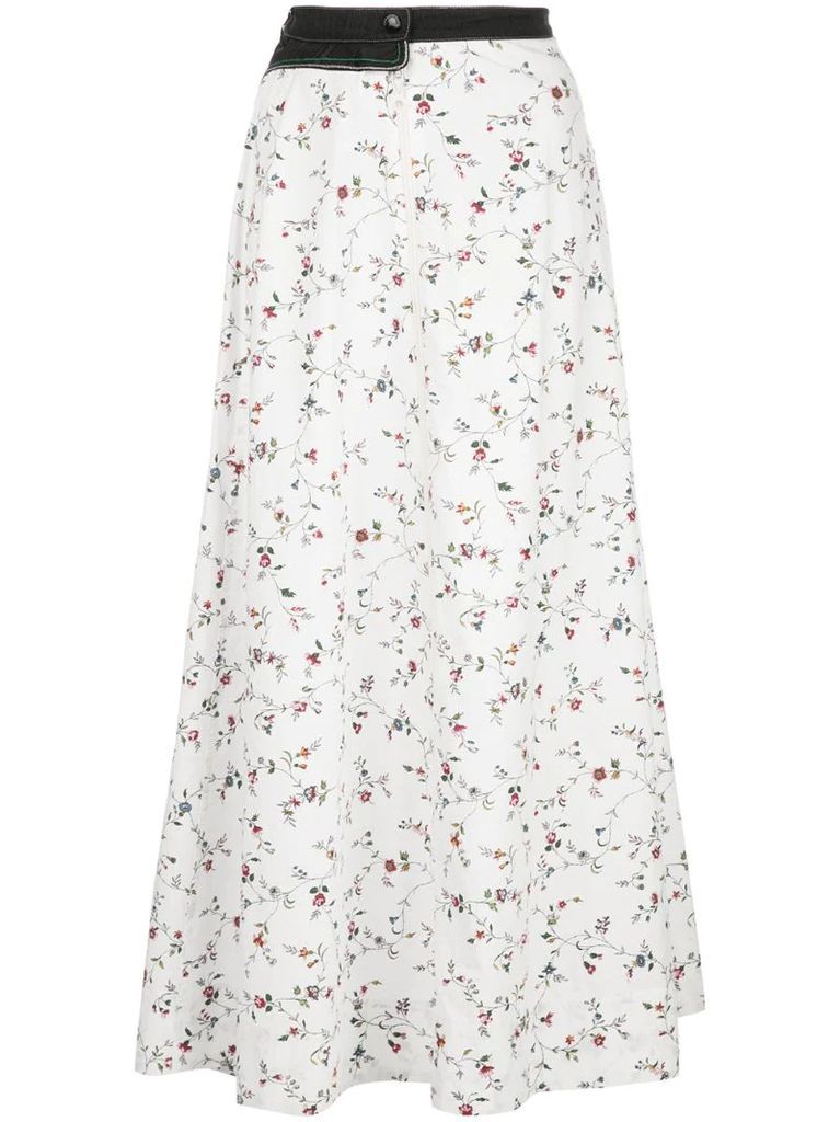 floral-print maxi skirt