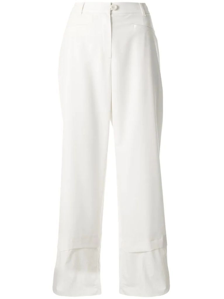 wide-leg cropped trousers