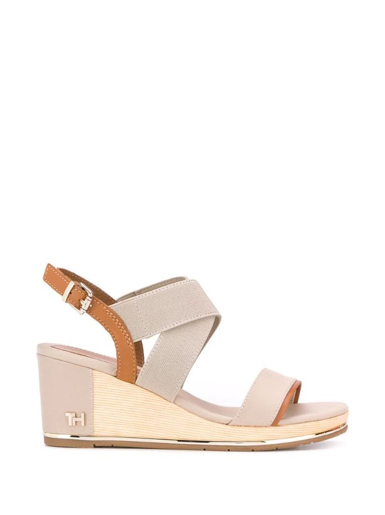 TH panelled wedge sandals