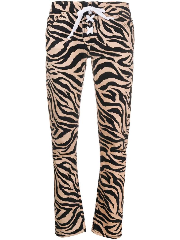 tigre print skinny trousers