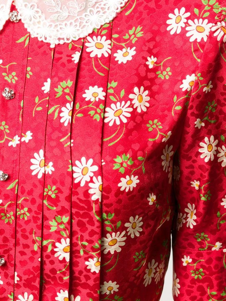floral-print puff-sleeve dress