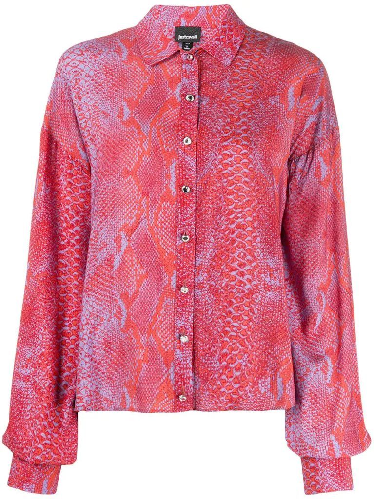 snakeskin-print shirt