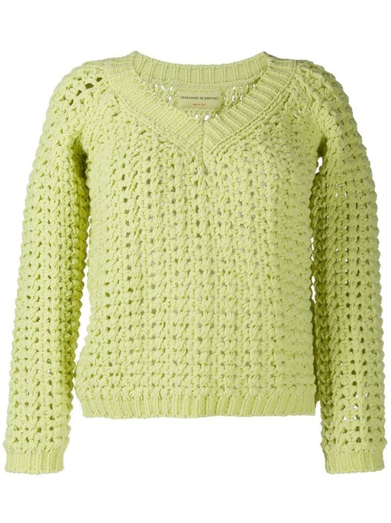 chunky knit V-neck jumper