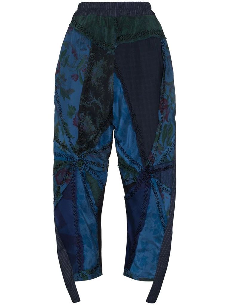 Sally floral-embroidered trousers
