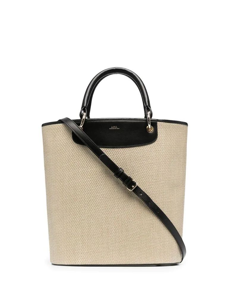 engraved-logo contrast tote